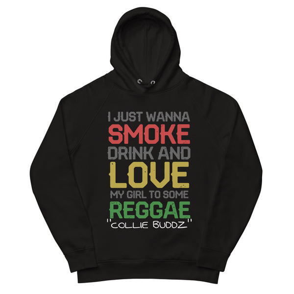 Smoke Drink & Love Unisex Black Pullover Hoodie