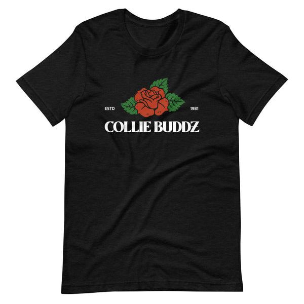 Collie Buddz Rose Short-Sleeve Unisex T-Shirt (Heather Black)